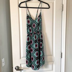 Neon Aztec print dress